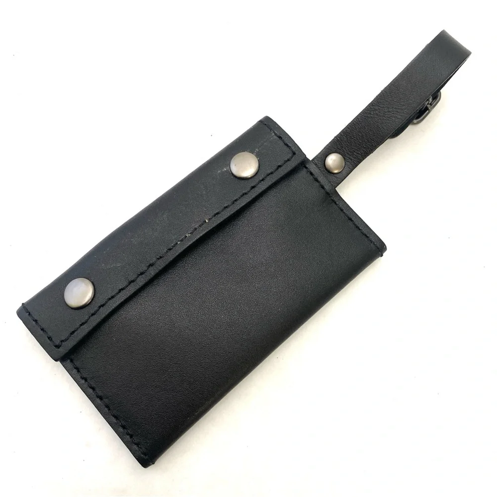 Hartmann Black Leather Travel ID Luggage Tag
